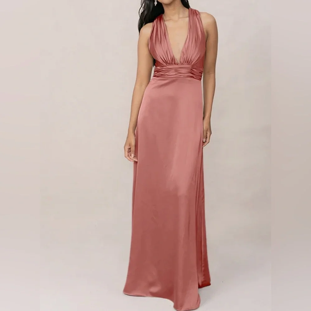 Revelry Dylan Satin Maxi Dress - Picture 1 of 4